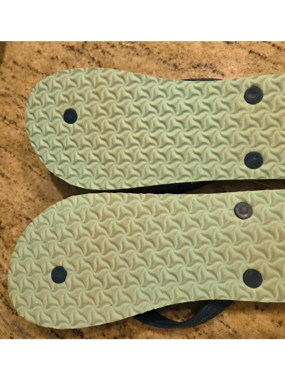 OLD NAVY MEN'S 8-9 Palm Tree Print Blue Thong Rubber Flip Flops Large